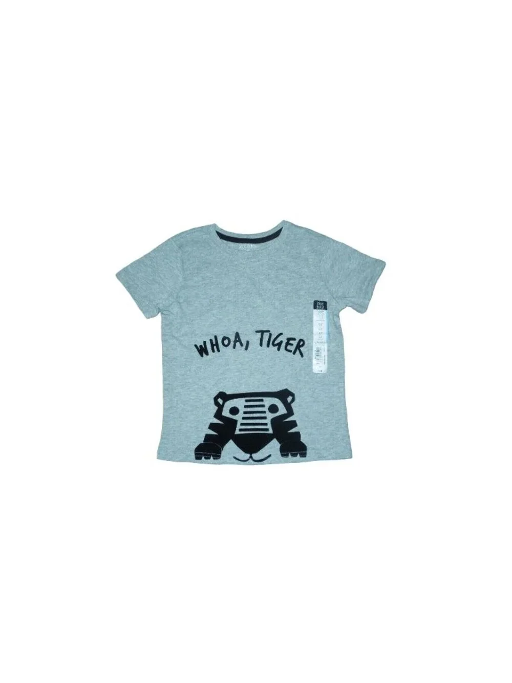 Okie Dokie Whoa, Tiger Gray Black Short Sleeve Tee Size 5T